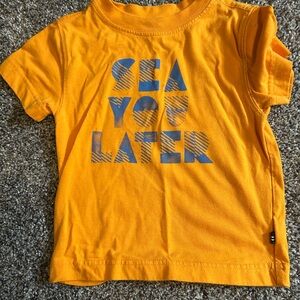 Nautica Bright Orange Tee with Blue Text
